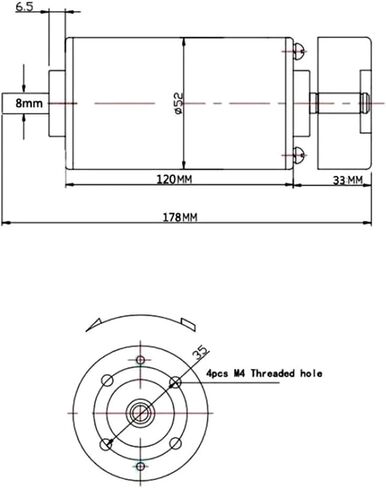 500 واط محرك مغزل مطلي بالهواء 0.5kw DC CNC CNC DC12V-48V عزم الدوران in Saudi Arabia