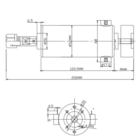 500W ER11 Chuck 52mm DCETER DC SMALL 0.5KW محرك مغزل مطلي بالهواء (500W ER16) in Kuwait