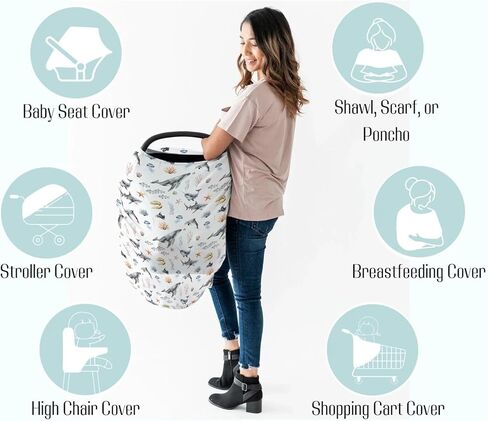 Baby Boy 5-in-1 Coar Cover Cover Watercolor Dragon Tale ، وغطاء للرضاعة الطبيعية متعددة الاستخدامات ، وهدية رضعية للمظلة في Carseat. in Kuwait