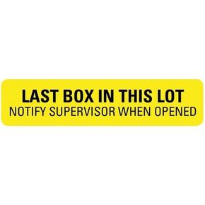 LAST BOX in This LOT NOTIFY SUPERVISOR Medical Labels LV-MQC7 in Saudi Arabia