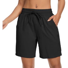 Women's 7" Hiking Cargo Shorts Quick Dry Athletic Short Pants Outdoor Water Resistant Bermuda Shorts with Multi Pockets in Saudi Arabia