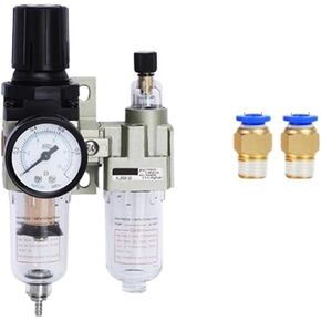 Air Compressor Pressure reducing Valve Pneumatic Oil-Water Separator Manual Drain AC2010-02 Pneumatic air Filter with Accessories(AC2010-02 with 6mm,Copper Filter) in Saudi Arabia