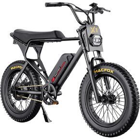 MACFOX X1S 2025 Ebikes for Adults, 750W Electric Bike Wheelie 25 MPH Max Speed, 38 Miles Range(PAS1), 20"x4" Fat Tires, City/School Commuting Electric Bike (UL2849, Class-3) in Kuwait