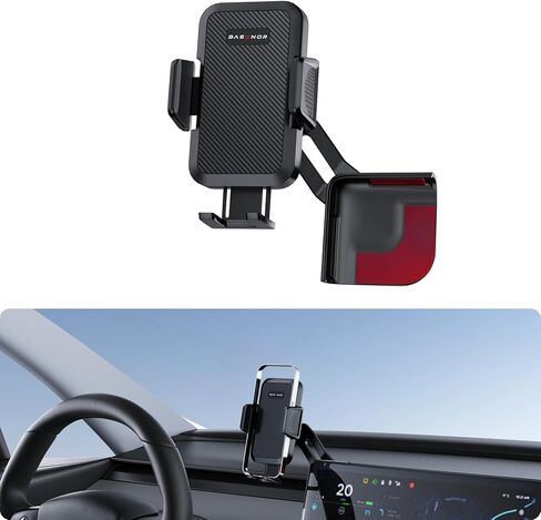حامل هاتف Basenor Mount Magnetic حامل 360 درجة قابلة للتعديل لنموذج Tesla 3 Highland 2024 2025 Tesla Model Y 2025 Refresities (Juniper) الملحقات الداخلية تناسب كل iPhone Android مع حلقة مغناطيسية in Kuwait