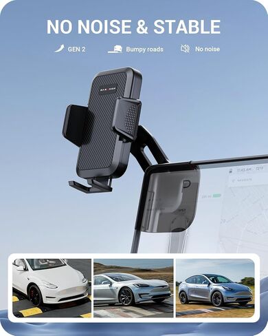 حامل هاتف Basenor Mount Magnetic حامل 360 درجة قابلة للتعديل لنموذج Tesla 3 Highland 2024 2025 Tesla Model Y 2025 Refresities (Juniper) الملحقات الداخلية تناسب كل iPhone Android مع حلقة مغناطيسية in Kuwait