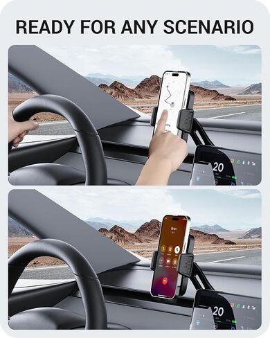حامل هاتف Basenor Mount Magnetic حامل 360 درجة قابلة للتعديل لنموذج Tesla 3 Highland 2024 2025 Tesla Model Y 2025 Refresities (Juniper) الملحقات الداخلية تناسب كل iPhone Android مع حلقة مغناطيسية in Kuwait