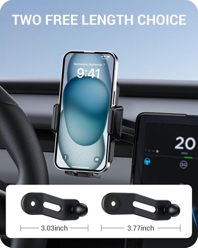 حامل هاتف Basenor Mount Magnetic حامل 360 درجة قابلة للتعديل لنموذج Tesla 3 Highland 2024 2025 Tesla Model Y 2025 Refresities (Juniper) الملحقات الداخلية تناسب كل iPhone Android مع حلقة مغناطيسية in Kuwait