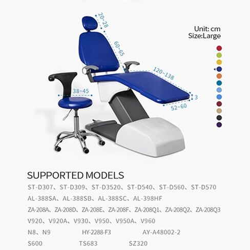 Dental Chair Cover Set - 4Pcs Waterproof PU Leather Protector for Dentist Equipment, Headrest & Backrest, Durable Dental Chair Case, Hygiene & Comfort in Saudi Arabia