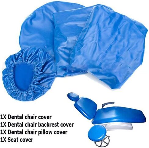 Dental Chair Cover Set - 4Pcs Waterproof PU Leather Protector for Dentist Equipment, Headrest & Backrest, Durable Dental Chair Case, Hygiene & Comfort in Saudi Arabia