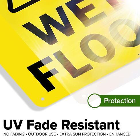 Caution Wet Floor Sign, 12x18 Inches, 3M EGP Reflective .063 Aluminum, Fade Resistant, Made in USA by My Sign Center in Kuwait