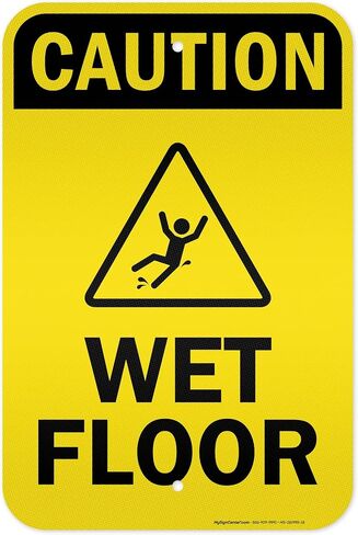 Caution Wet Floor Sign, 12x18 Inches, 3M EGP Reflective .063 Aluminum, Fade Resistant, Made in USA by My Sign Center in Kuwait