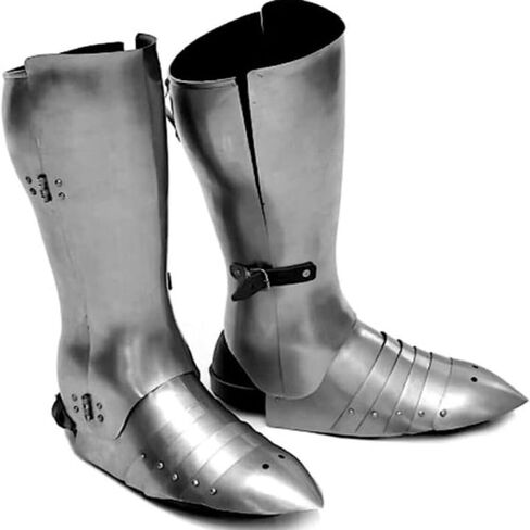 Medieval Knight Gothic Shoes Sabatons Greaves Historical Wearable Armor Shoes Leg Guard LARP Warrior Cosplay Sabaton Feet Armor Costume in Saudi Arabia