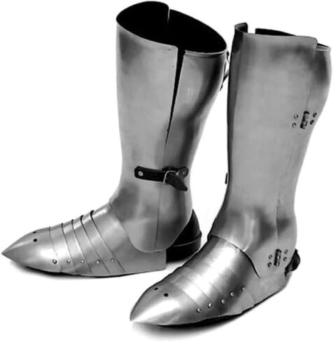 Medieval Knight Gothic Shoes Sabatons Greaves Historical Wearable Armor Shoes Leg Guard LARP Warrior Cosplay Sabaton Feet Armor Costume in Saudi Arabia