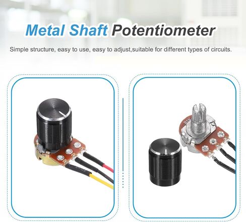 Meccanixity 3pcs WH-148 Potentiometer 3pins B50K ± 20 ٪ أوم الخطي الدوار الدوار المقياس XH2.54 مقاوم المقاوم المتغير مع 3 مقابض من الألومنيوم لمعدات الصوت ، إلكترونيات DIY in Saudi Arabia
