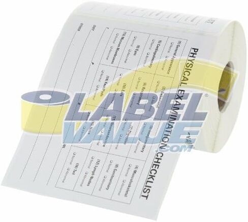 ملصقات قائمة الفحص البدني البيطري - 4 "x 3.25" ، 250 ملصقات/لفة ، ملصقات مثقبة | 16 المجالات الرئيسية للفحص البدني البيطري | العلامة التجارية LabelValue in Saudi Arabia