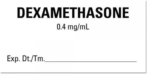 العلامة التجارية - 2 "× 1" Dexamethasone Medical Healthcare Labels - 500 ملصقات/لفة | استخدام للمراكز الجراحية والمستشفيات - مثالية لمعلومات المريض والجرعة واسم المخدرات in Saudi Arabia