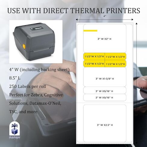 ملصقات Marah Prescription Direct Direct Thermal Prescription Labels 4 "W X 8.5" L RX تسميات الصيدلة مع صيدلية الصيدلية الصيدلية الصيدلية الصيدلية 250 لكل لفة (6ROLLS في الحالة ، 1500 في المجموع) in Saudi Arabia
