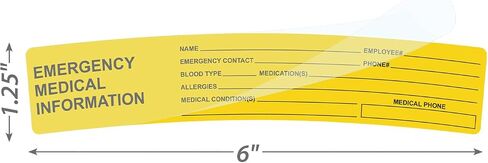 SmartSign Emergency Medical Information Hard Hat Label | 1.25" x 6" Self-Laminating, Pack of 5 in Saudi Arabia