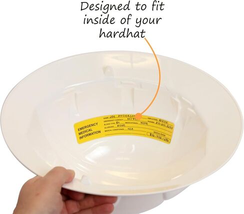 SmartSign Emergency Medical Information Hard Hat Label | 1.25" x 6" Self-Laminating, Pack of 5 in Saudi Arabia