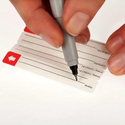 SmartSign معلومات الطوارئ الطبية الصلبة تسمية القبعة | 1.25 "× 6" ترفع ذاتي ، حزمة 5 in Kuwait