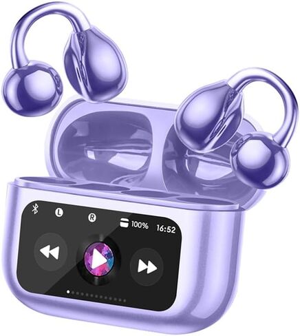 Open Ear Air Conduction Headphones Wireless Bluetooth Headphones with Digital Display Charging Case 48 Hours Playtime Sports Headphones with Earhooks for Workout Driving Walking with iPhone Android in Saudi Arabia