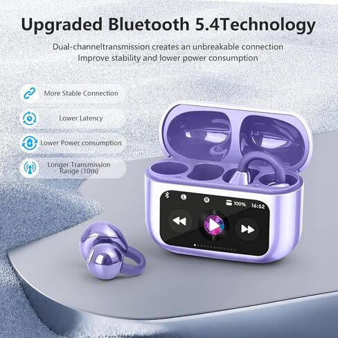 Open Ear Air Conduction Headphones Wireless Bluetooth Headphones with Digital Display Charging Case 48 Hours Playtime Sports Headphones with Earhooks for Workout Driving Walking with iPhone Android in Saudi Arabia
