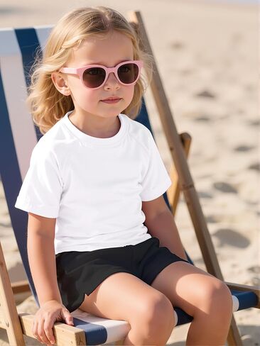 تي شيرت سباحة من Poroka 3 قطع للفتيات والأطفال الصغار بعامل حماية من الأشعة فوق البنفسجية 50+ Rashguard قصير الأكمام للسباحة في الهواء الطلق ملابس سباحة لركوب الأمواج in Kuwait