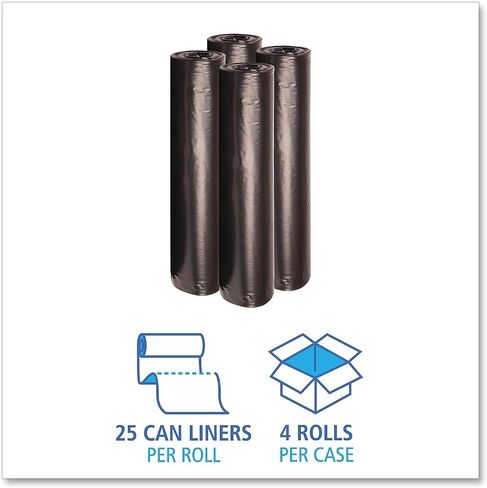 Boardwalk 518 SH-Rade REPRO CAN Liners ، 43 × 47 ، 56GAL ، 1.2 مليون ، أسود ، 10 أكياس/لفة ، 10 لفة/CT in Saudi Arabia