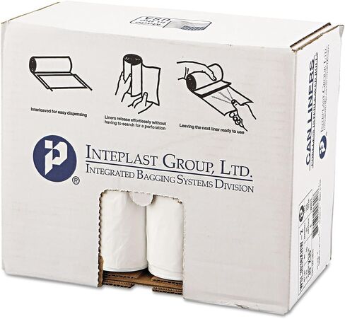 inteplast SL3036XHW2 CAN LOMENTY الكثافة العلبة ، 30 × 36 ، 30gal ، .7mil ، أبيض ، 25/لفة ، 8 لفات/كرتون in Saudi Arabia