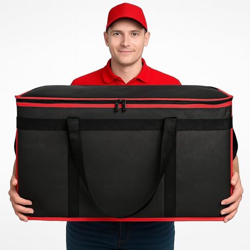 Bodaon كبيرة 10 حزم معزولة لتسليم الأطعمة مع القاع الصلب ، أكياس برودة Pizze XXXL ، حاملة الستايروفوم الباردة/الساخنة للحرارة لدووردش/السفر/التسوق/تقديم الطعام/السيارة ، داشات داشات داش. in Kuwait