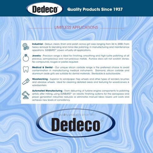 Dedeco Sunburst Radial Bristle Discs 48-Pack - 1" Curved - Brown 36 Grit (Ultra-Coarse) - Aluminum Oxide for Polishing & Finishing in Kuwait