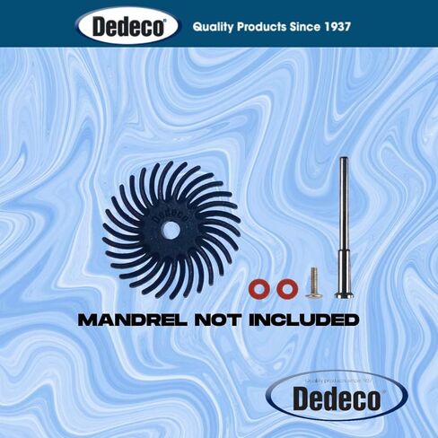 Dedeco Sunburst Radial Bristle Discs 48-Pack - 1" Curved - Brown 36 Grit (Ultra-Coarse) - Aluminum Oxide for Polishing & Finishing in Kuwait