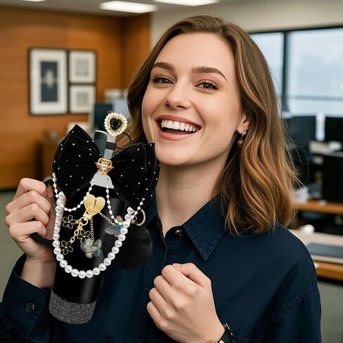 ملحقات LBU Bling Stanley Cup لـ 40/30/20 أوقية مع مقبضها بما في ذلك بريق القوس ، وغطاء قش القلب ، حزام مقبض زجاجة ماء لؤلؤ ، حذاء ، بوم ، سحر سلسلة المفاتيح (الأرجواني) in Saudi Arabia
