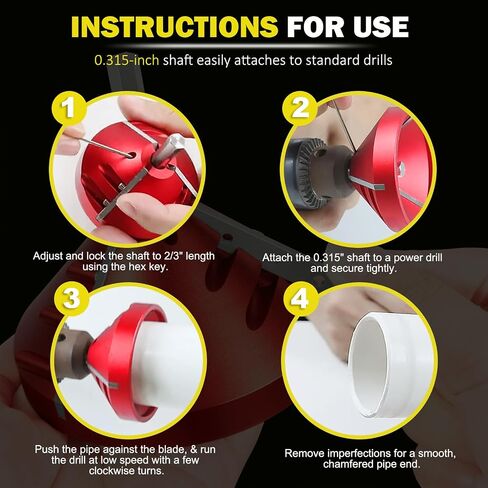 2 في 1 أداة deburring الأنبوب الداخلي ، أداة PVC Chamfer ، Chamfer Reamer ، أداة Pipe Deburring Reamer Plumbing Tool مقابل 0.75 "إلى 3.89" PVC ، CPVC ، ABS ، PP ، PE (OD FIT 0.75 "إلى 3.5" ، ID Fit 0.92 "" إلى 3.89 ") in Saudi Arabia