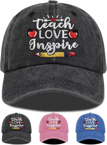 Teacher Appreciation Gifts,Teacher Hat for Women Men,Adjustable Embroidered Teachers Baseball Cap in Saudi Arabia