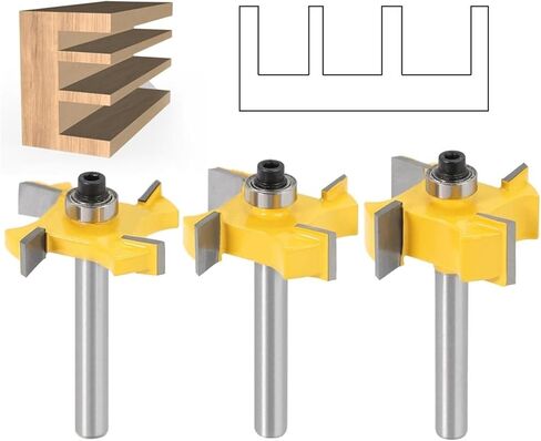 6mm 1/4 Inch Handle T-Shaped Bearing Woodworking Milling Cutter Head 1pcs(3PCS 0.25in Shank) in Saudi Arabia