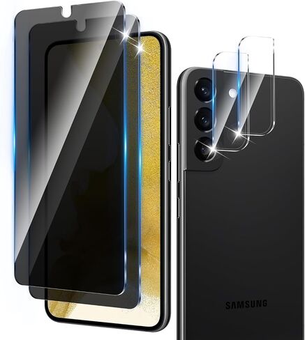 2+2 حزمة شاشة شاشة الحزمة المصممة لـ Samsung Galaxy S23 Plus مع واقي عدسة كاميرا 2 حزمة ، وتغطية كاملة لفيلم زجاجية مضادة للتجسس ، صلابة 9 ساعات ، خالية من الفقاعة ، سهلة التثبيت in Kuwait