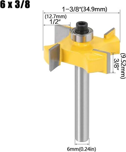 6mm 1/4 Inch Handle T-Shaped Bearing Woodworking Milling Cutter Head 1pcs(3PCS 0.25in Shank) in Saudi Arabia