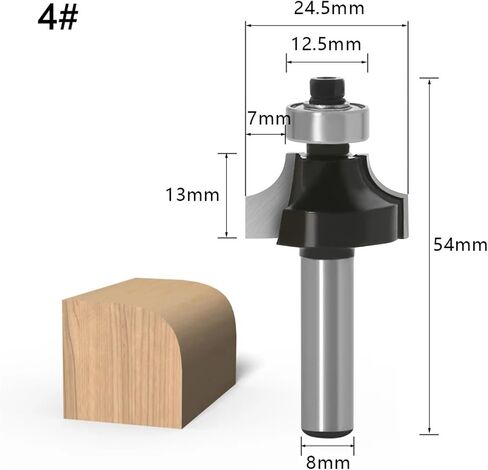 8mm Shank Round-Over Router Bits Milling Cutter 1pcs(NO8) in Saudi Arabia