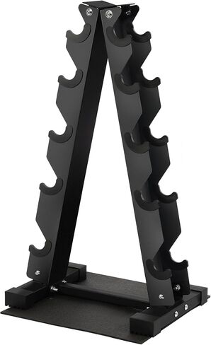 A-Frame Dumbbell Rack Stand Only with Anti-Slip Pads, Compact Weight Storage Rack for Home Gym, 4 Tier or 5 Tier A-Shape Rack Options in Saudi Arabia
