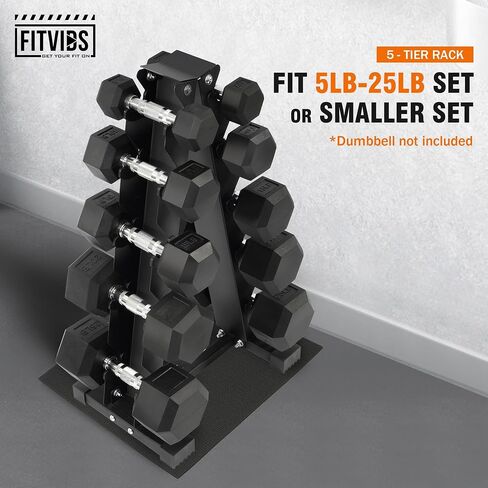 A-Frame Dumbbell Rack Stand Only with Anti-Slip Pads, Compact Weight Storage Rack for Home Gym, 4 Tier or 5 Tier A-Shape Rack Options in Saudi Arabia