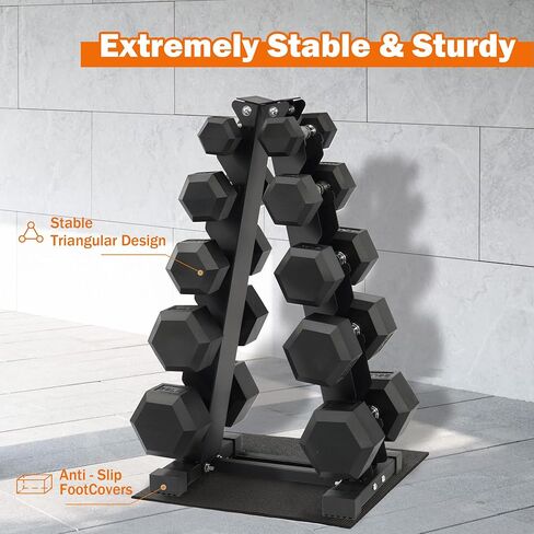 A-Frame Dumbbell Rack Stand Only with Anti-Slip Pads, Compact Weight Storage Rack for Home Gym, 4 Tier or 5 Tier A-Shape Rack Options in Saudi Arabia