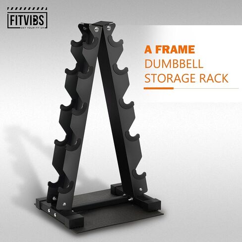 A-Frame Dumbbell Rack Stand Only with Anti-Slip Pads, Compact Weight Storage Rack for Home Gym, 4 Tier or 5 Tier A-Shape Rack Options in Saudi Arabia