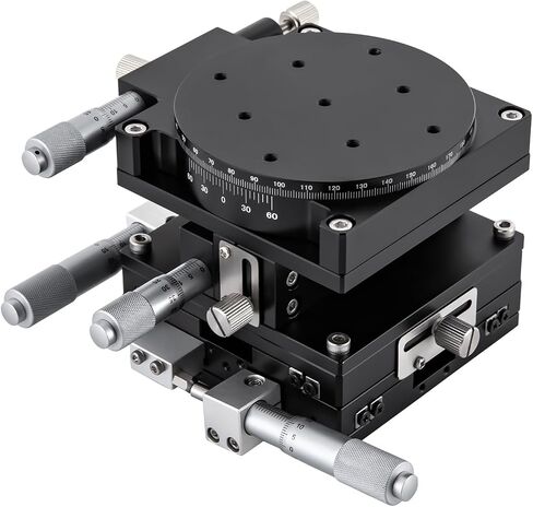 XYZR 4 AXIS 3.54 "x3.54" مرحلة تحديد المواقع الخطي اليدوي 90mmx90mm سبيكة الألومنيوم تحمل منصة ضبط in Saudi Arabia