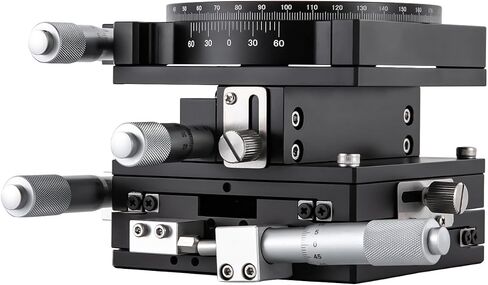 XYZR 4 AXIS 3.54 "x3.54" مرحلة تحديد المواقع الخطي اليدوي 90mmx90mm سبيكة الألومنيوم تحمل منصة ضبط in Saudi Arabia