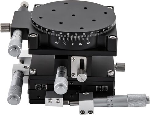 XYZR 4 AXIS 3.54 "x3.54" مرحلة تحديد المواقع الخطي اليدوي 90mmx90mm سبيكة الألومنيوم تحمل منصة ضبط in Saudi Arabia