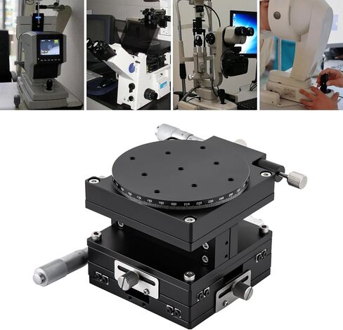 XYZR 4 AXIS 3.54 "x3.54" مرحلة تحديد المواقع الخطي اليدوي 90mmx90mm سبيكة الألومنيوم تحمل منصة ضبط in Saudi Arabia