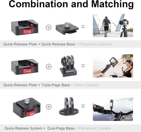 محول تركيب لوحة التحرير السريع ، إعداد سهل مع محول حامل ثلاثي ثلاثي الأبعاد برغي لـ GO PRO/DJI/Insta360/Sony ZV-1F/Canon G7X Mark III للترايبود/monopod/slider in Kuwait