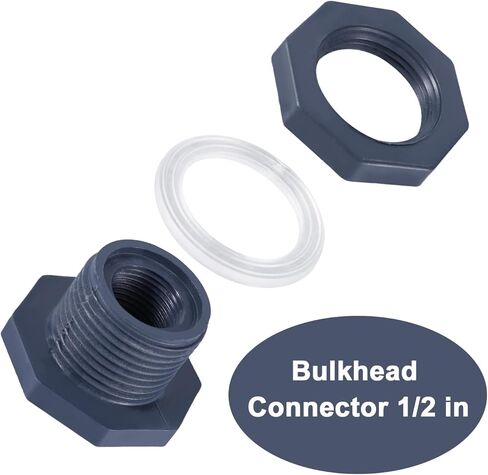 4pcs 1/2 بوصة موصل تركيب حاجز NPT ، محول تركيبات حاجز PVC مع 4 حشوات محول خرطوم حديقة لبرميل المطر خرطوم دلو. in Saudi Arabia