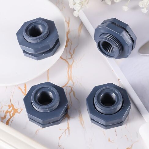 4pcs 1/2 بوصة موصل تركيب حاجز NPT ، محول تركيبات حاجز PVC مع 4 حشوات محول خرطوم حديقة لبرميل المطر خرطوم دلو. in Saudi Arabia